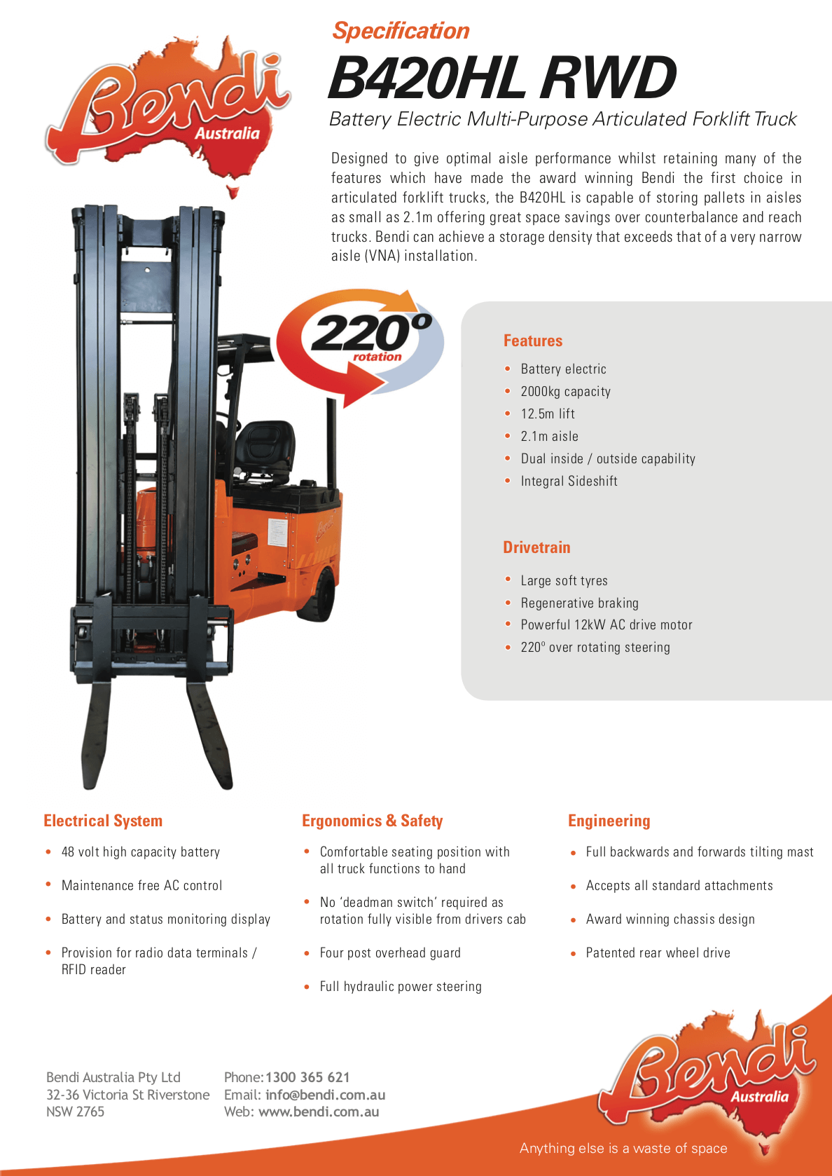 B420HL RWD Electric Articulated Forklift Truck Australia B420HL RWD Electric Articulated Forklift Truck Australia Download